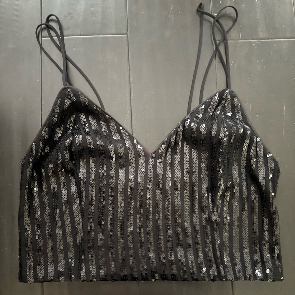 Guess 2 strap crop top sequined